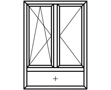 «Softline 70 VEKA» оконный блок двустворчатый с фрамугой снизу