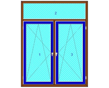 «EXTRATHERM» ARtec оконный блок двустворчатый  с фрамугой сверху