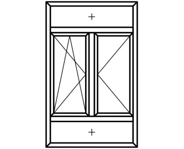 «Softline 70 VEKA» конный блок двустворчатый (с нижней и верхней фрамугой )