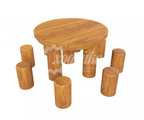 Стол с пеньками Хоббика HARDWOOD «Лесная поляна» ИО 1005Т-2